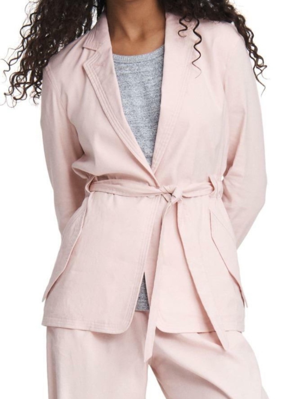 $525 - Rag & Bone Cameron Linen Blend Belted Mulberry Blazer
